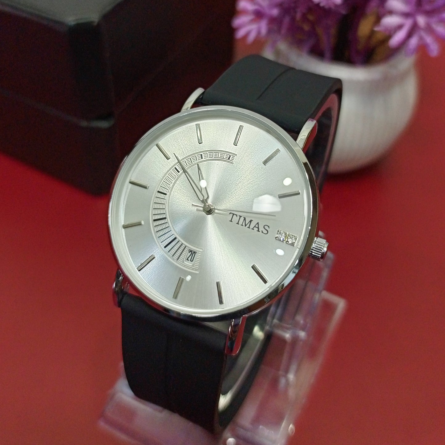 Silver Classic Business Class Watch With Date - Timas