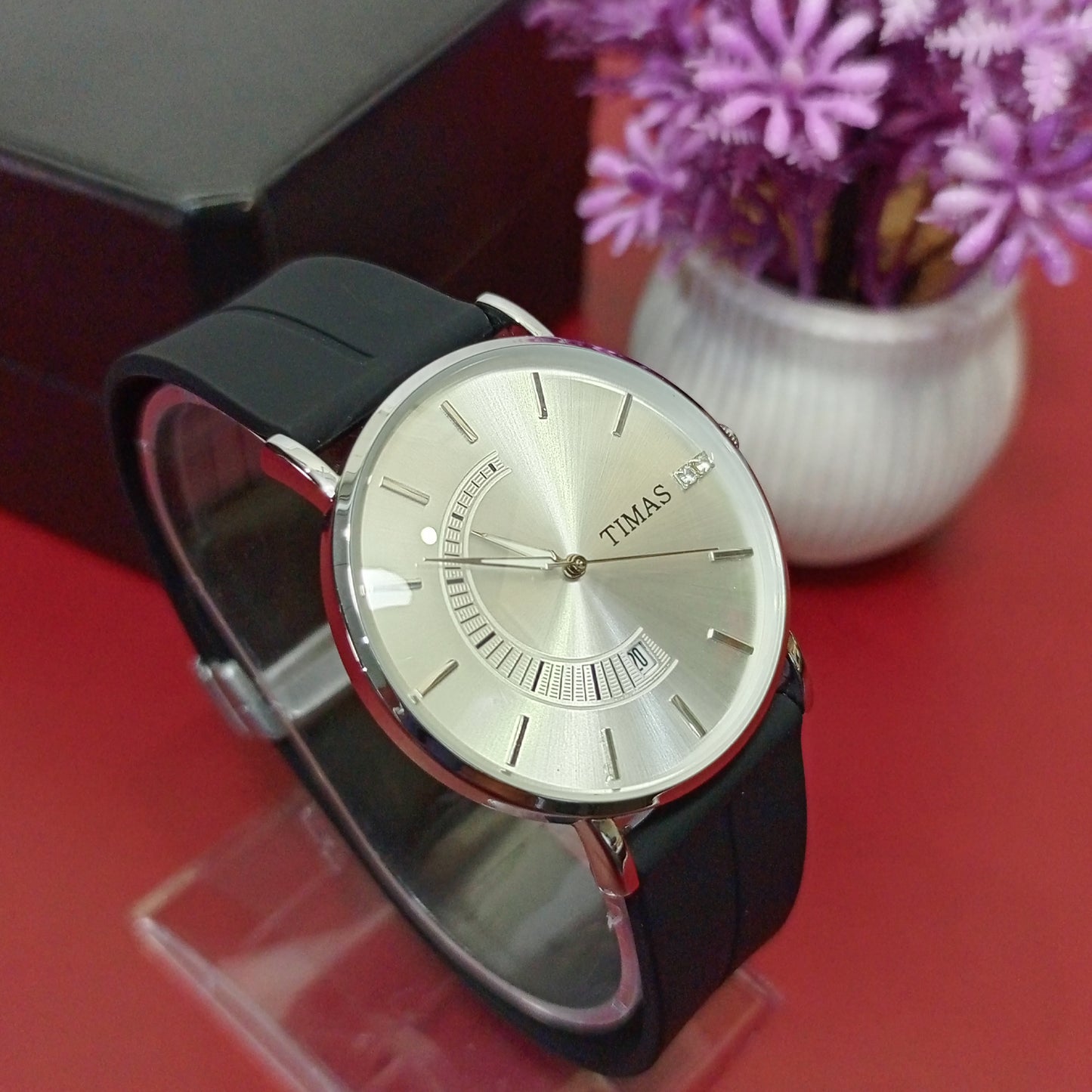 Silver Classic Business Class Watch With Date - Timas