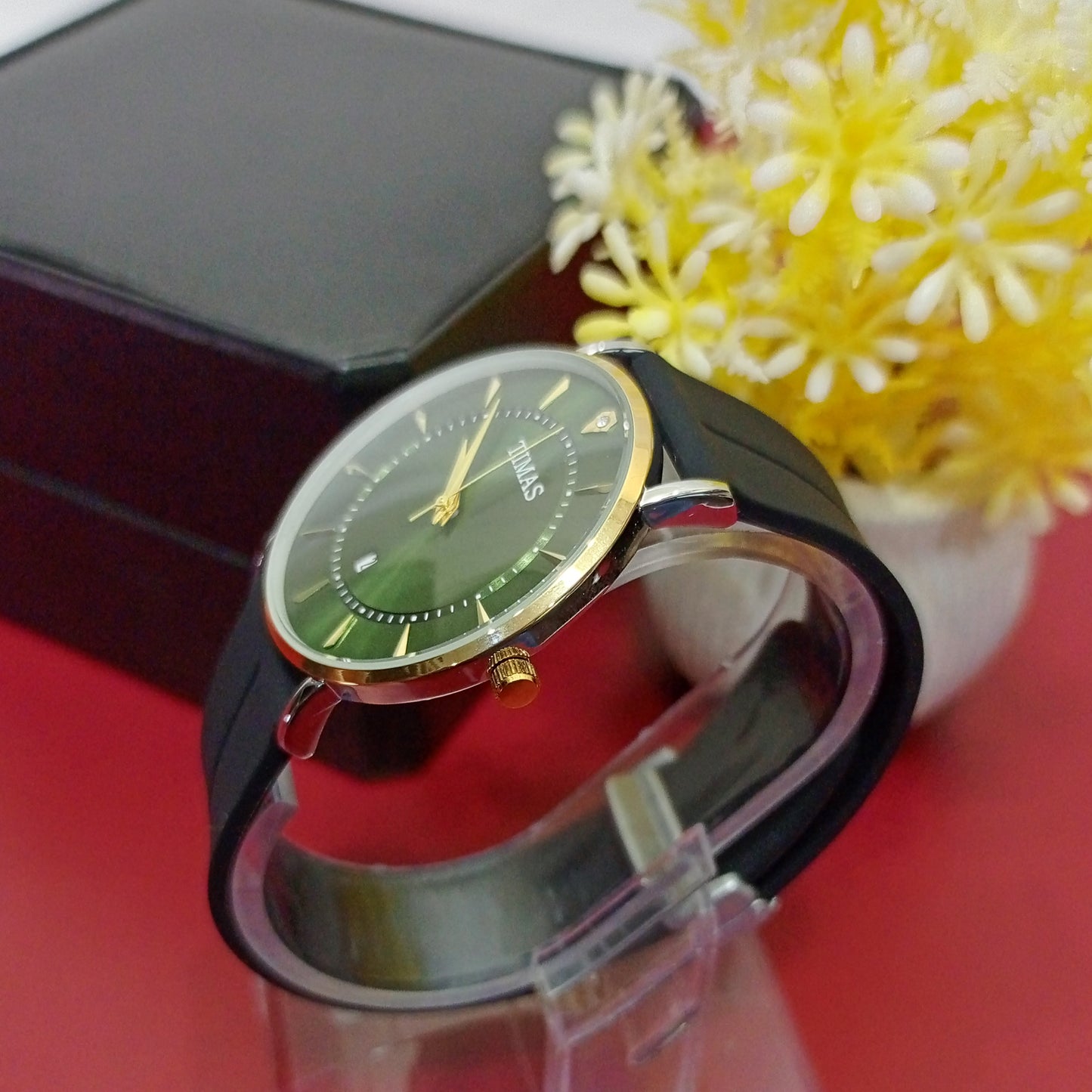 Green Classic Business Class Watch With Date - Timas