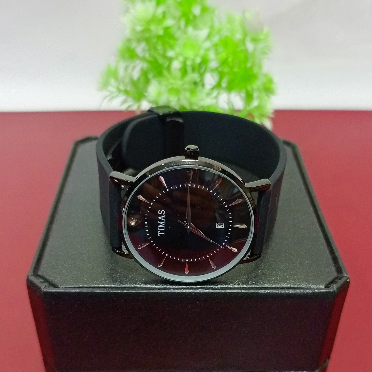 Black Classic Business Class Watch With Date - Timas