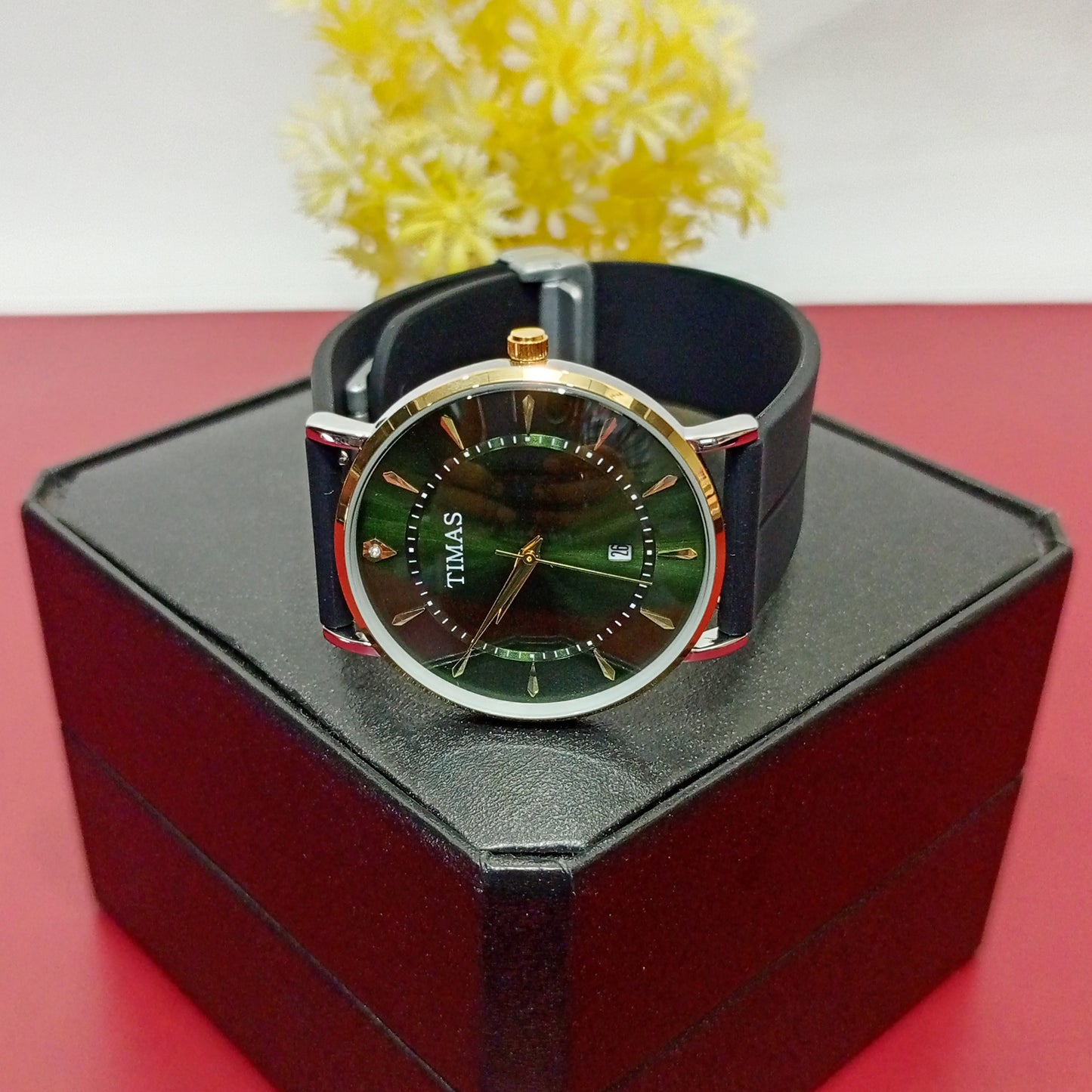 Green Classic Business Class Watch With Date - Timas